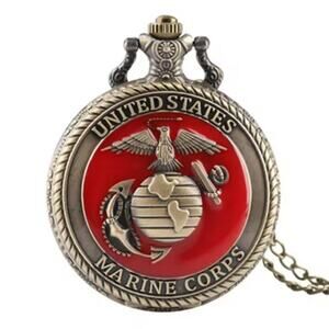 United States Marine Corps Pocket Watch USMC Men's Christmas Birthday Gift NEW